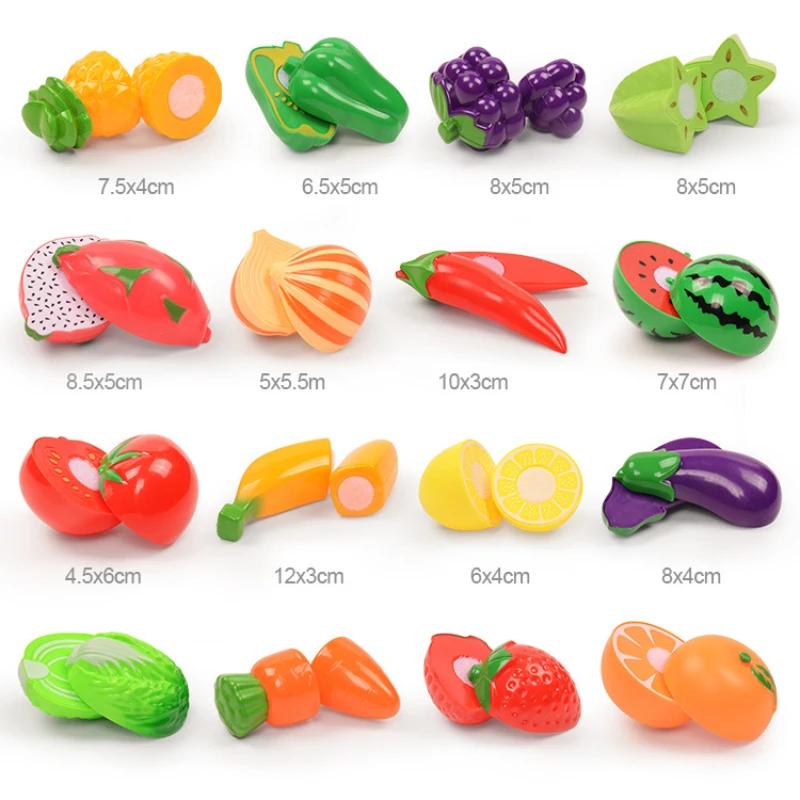 Sale Role Play Educational Gift Baby Toy Pretend Play Food Set Fruits Vegetable Kitchen Playset for Kid's Gift Assembly Game
