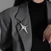 Modische Kreuz-Stern-Brosche Einfache Revers-Anstecker Kleider-Anstecker Vierzackige Stern-Broschen Anstecker Geburtstagsgeschenk für Damen Herren