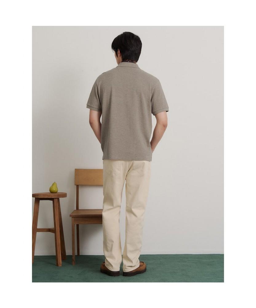 Binpolmen [Essential] Pique Collar Neck Short Sleeve T-Shirt Olive