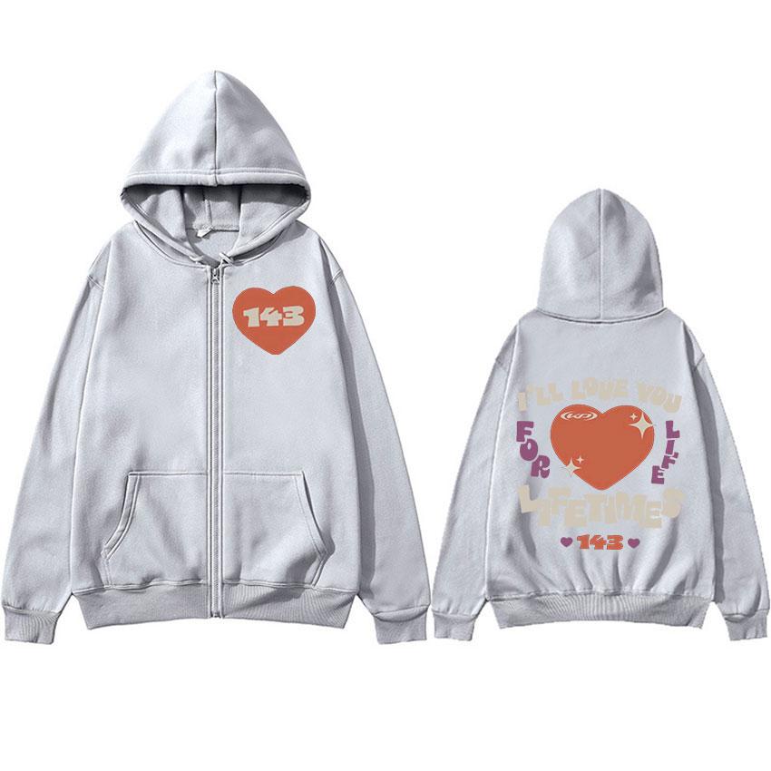 Katy Perry Ill Love You Lifetimes 143 Impression Sweat à Capuche Fermeture Éclair Hommes Femmes Hip Hop Veste à Fermeture Éclair Sweats à Capuche Pulls