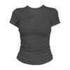 Damen Slim Fit Rundhals Kurzarm T-Shirt - Sommer 2026 Vielseitiges Basic Top