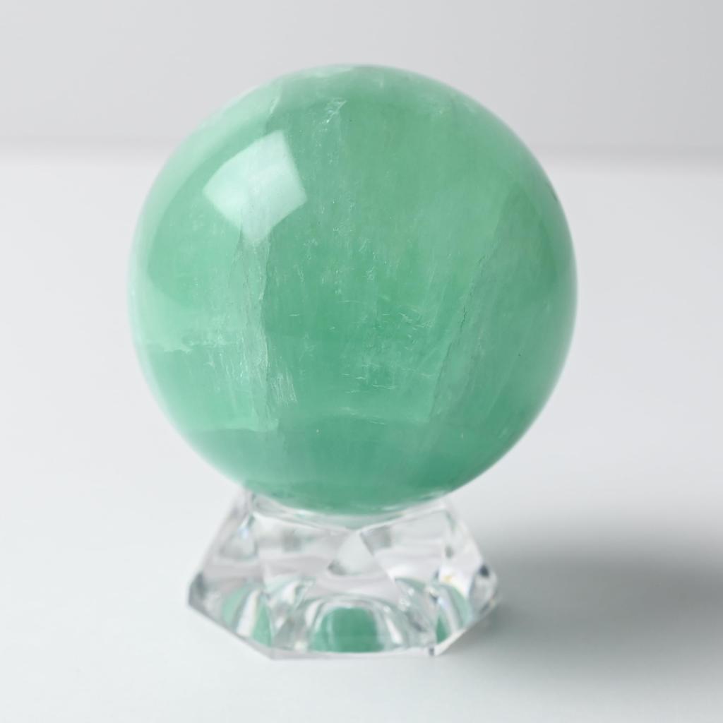 Eigado Fluorite for Study Academic and Power Stone Amulet Sphere, 63mm, 420g, Luck, Ability, Knowledge,