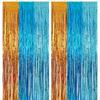 Color-Block Tinsel Curtain 1x2m - Festive Background for Christmas, Halloween, and Birthdays