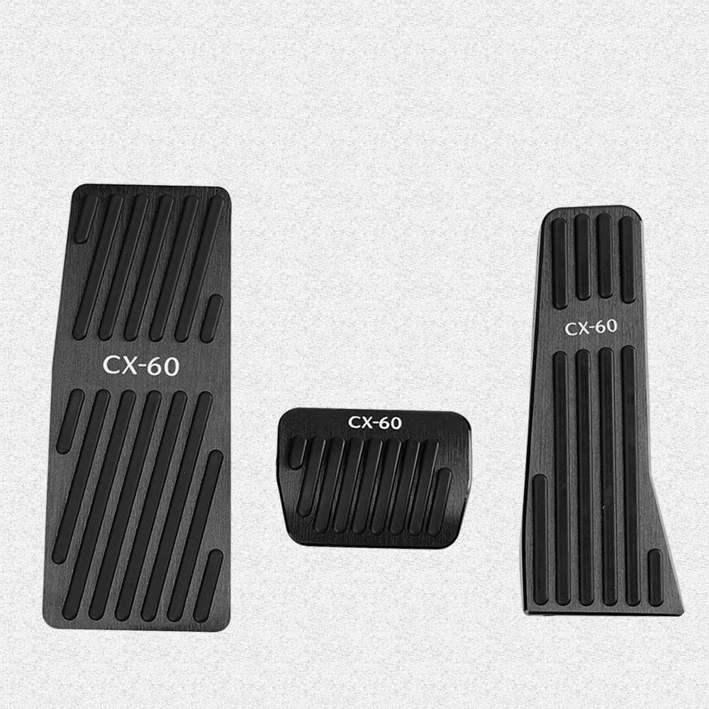 BOYOUS Mazda Exclusive Aluminum Pedal Covers Brake Footrest Accelerator Pedal Set No Tools Required Logo Included Scratch and Stain Resistant CX-60