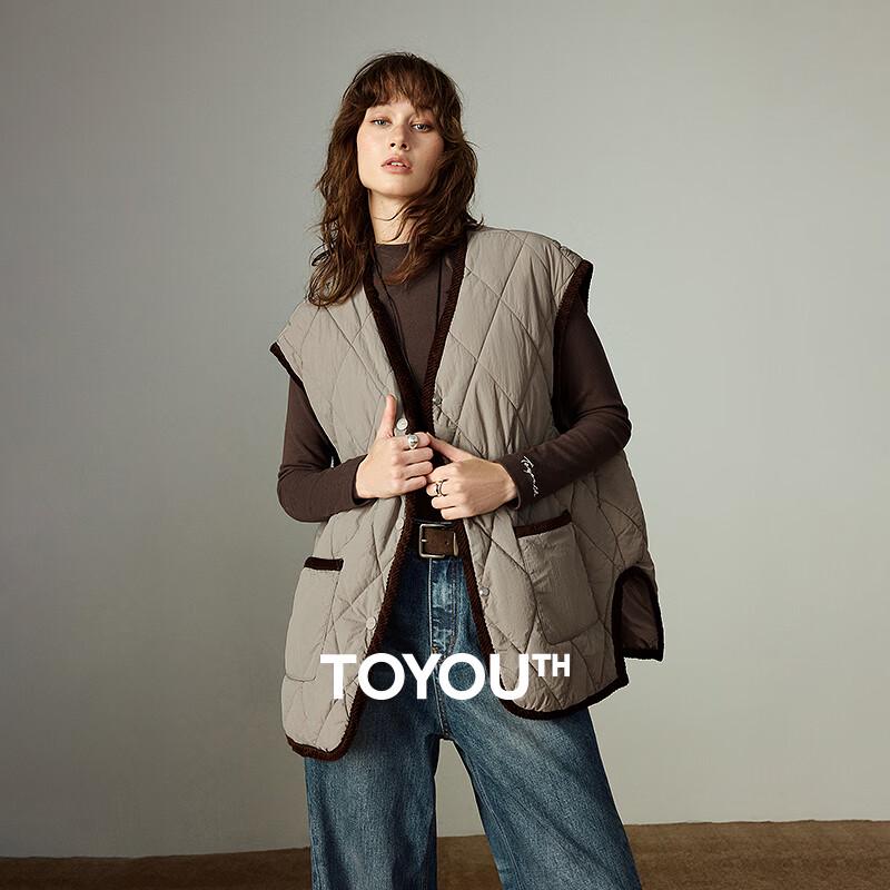 Chuyu Women's Retro Quilted Padded Workwear Vest