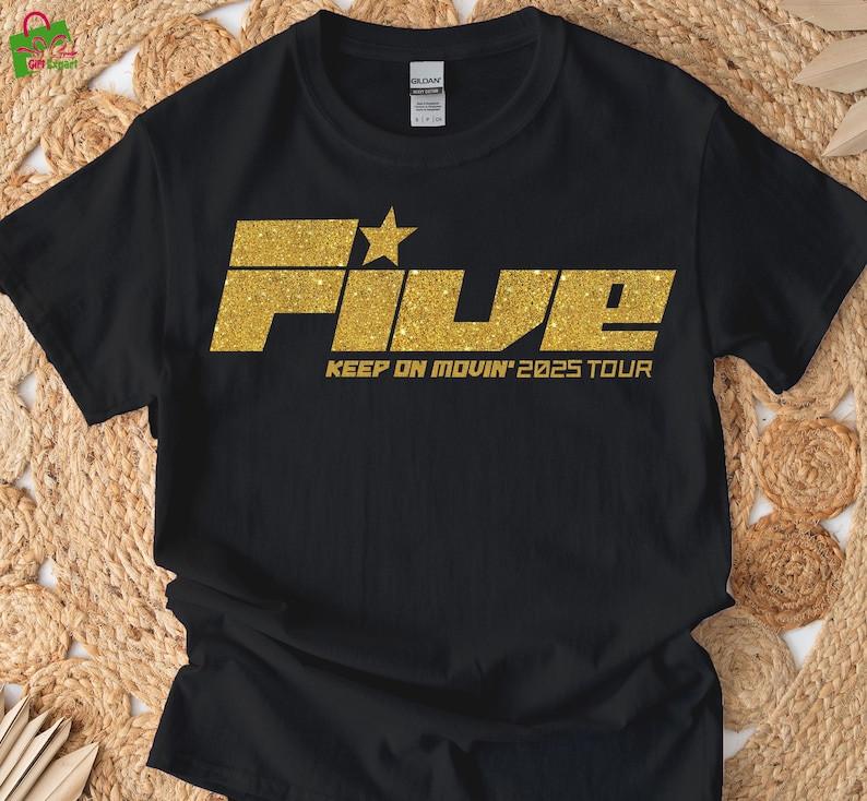 Vintage FIVE Boyband Keep On Moving T-Shirt: 90s Retro Merch Unisex Tee Unisex T-Shirt S