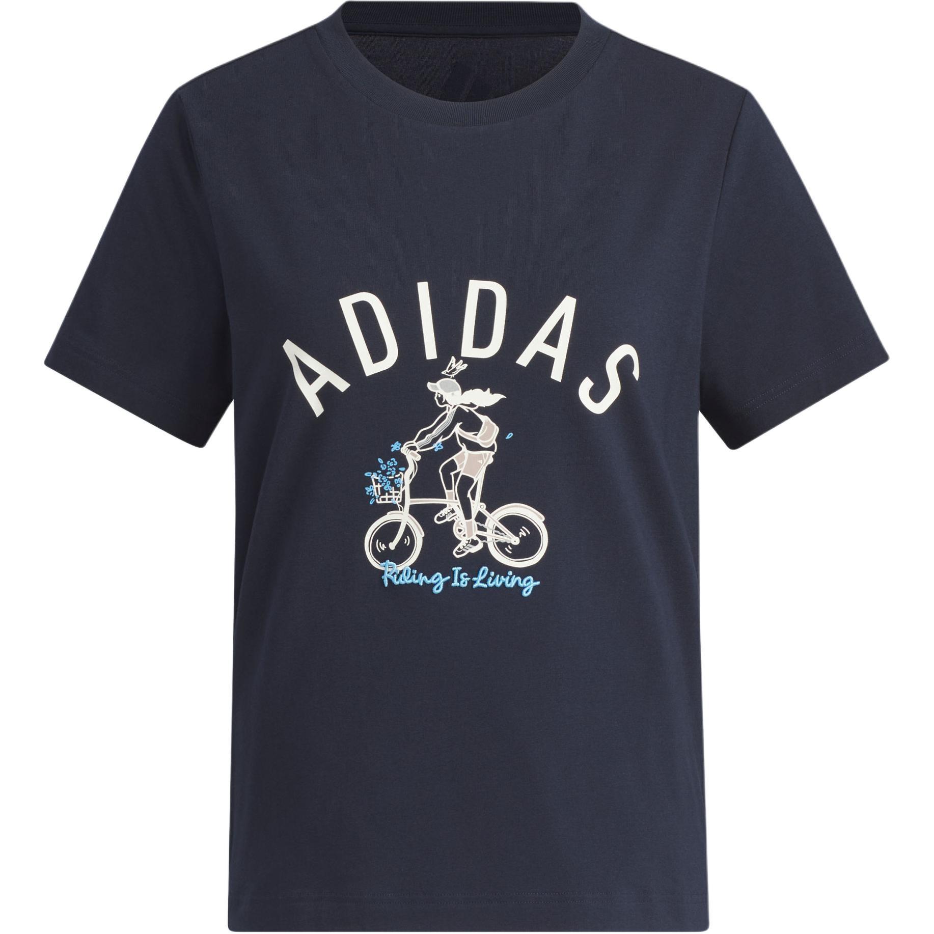 (WMNS) adidas Graphic T-Shirt Asia Sizing  Navy  Women s JM4960 M