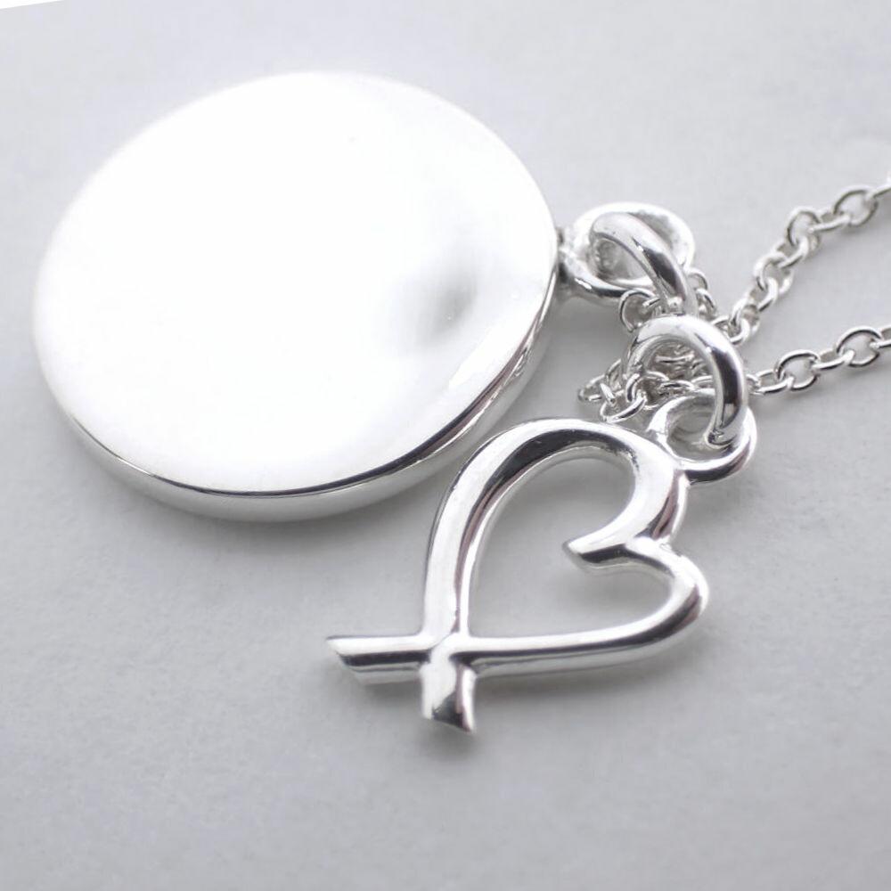 [Pre-owned] TIFFANY 925 LOVE Loving Heart Pendant/Necklace/j7-7