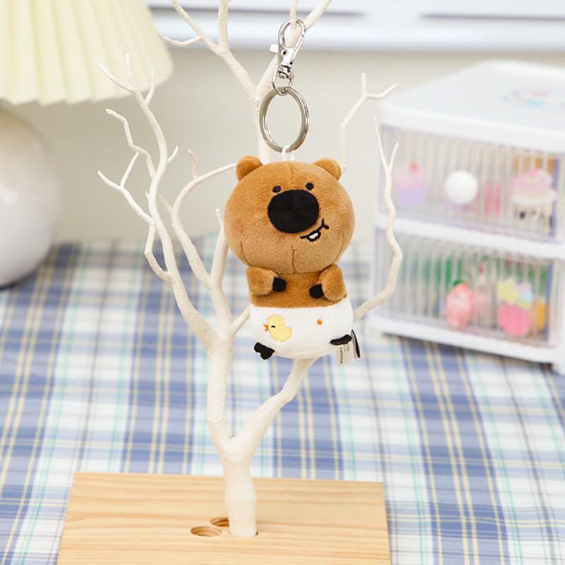 

Adorable Cartoon Plush Keychain Creative Bear Pendant Soft Cuddly Toy Gift Accessory Diaper,8CM/3.15in