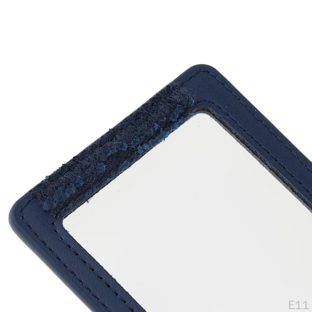 Badge Card Holder PU Leather Name Tag with 2 Slots