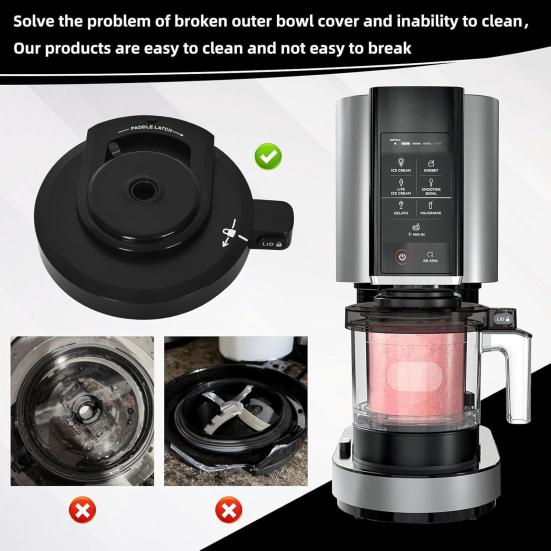 Replacement Outer Bowl Lid for Ninja Ice Cream Maker NC299AMZ/NC301/NC300/NC201/NC101 Series Ice Cream