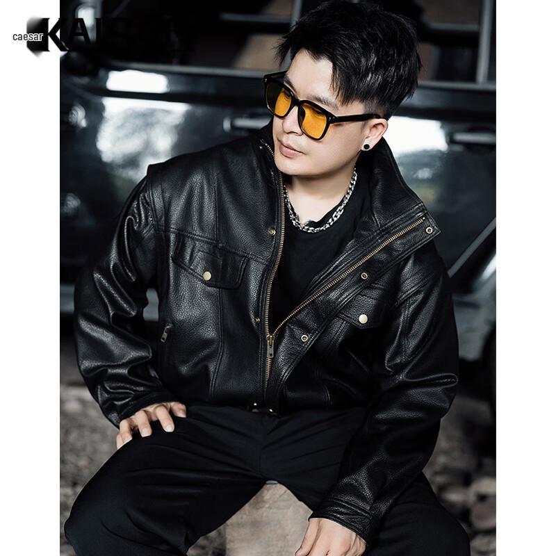 

Мужская куртка Kaiser из натуральной овчины с зернистой кожей личи L