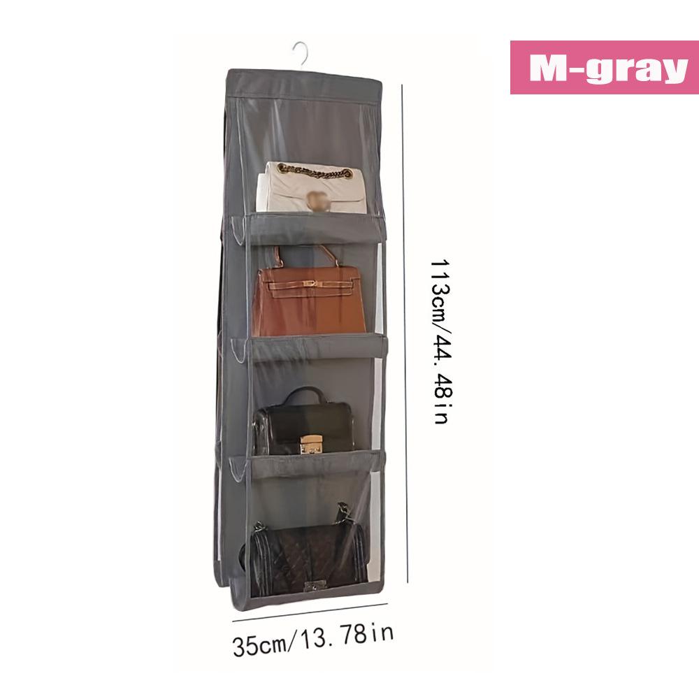 

Сумка для хранения сумок, подвесная сумка для хранения, нетканый многослойный чехол для хранения одежды, пылезащитная двухсторонняя сумка для хранения серый