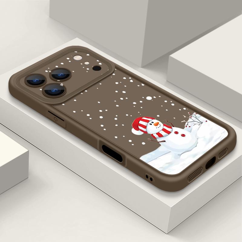 Christmas Snowman Soft TPU Phone Case For iPhone Air 16e 17 16 15 14 Pro Max 13 12 Pro 15 16 14 Plus Shockproof Silicone Cover