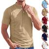 Męska koszula casual z krótkim rękawem Oddychająca bawełna Drobny twill Do codziennego noszenia