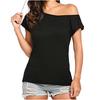 Women's Casual Off Shoulder Tops Short Sleeve T Shirts Loose Summer Blouse Shirt