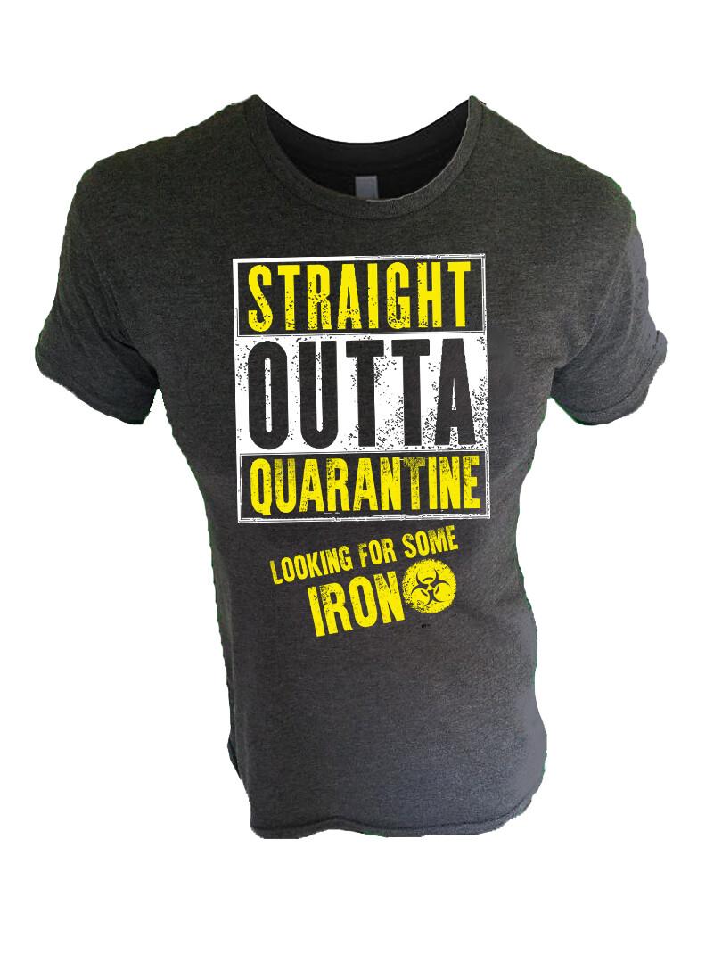 Iron Gods Straight Outta Quarantine Workout T-shirt Men Gym Clothing Apparel S