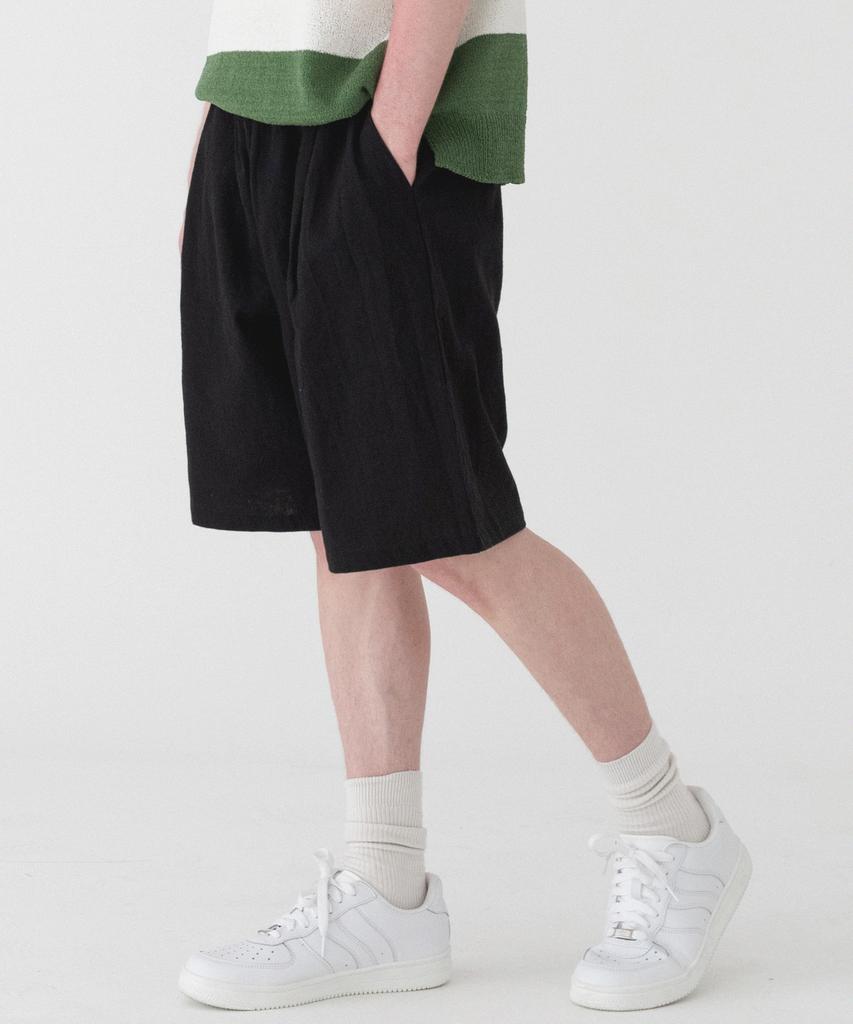 PIANER [2 Pack] Comfortable Linen One-Pleat Bermuda Shorts (3 Colors)