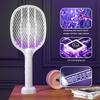 2 in 1 Electric Fly Swatter Rechargeable Mosquito Swatter Fly Killer and Mosquito Trap Lamp for Indoor and Outdoor Pest Control