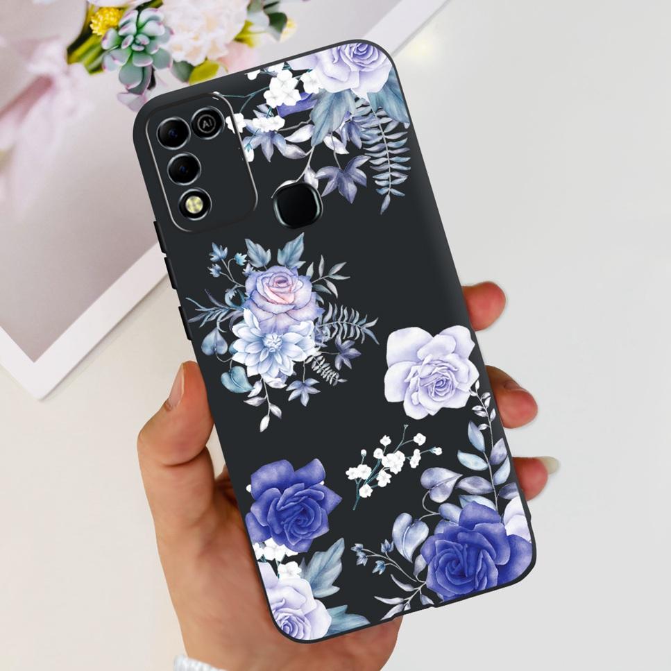 For Infinix Hot 11 Play 6.82" Soft Silicone Phone Cases For Infinix Hot 11 Play 11play 10Play Cover Luxury Flowers Funda Capa