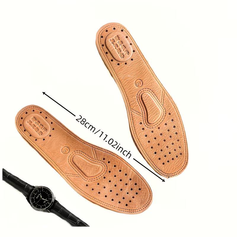Genuine Leather Breathable Thin Lightweight Shoe Insoles Summer Active Comfort Arch Support Cushion Men Women