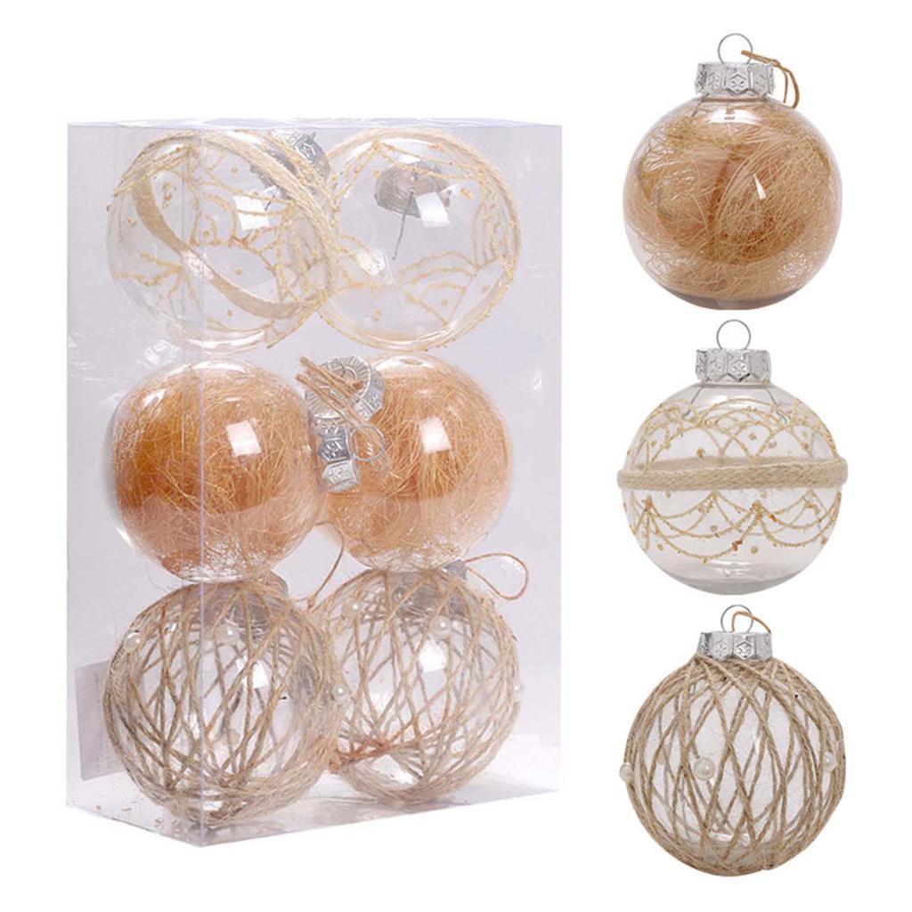 Shatterproof Clear Xmas Ball Set Farmhouse Xmas Tree Decoration Hanging Balls Suitable for Weddings Engagements