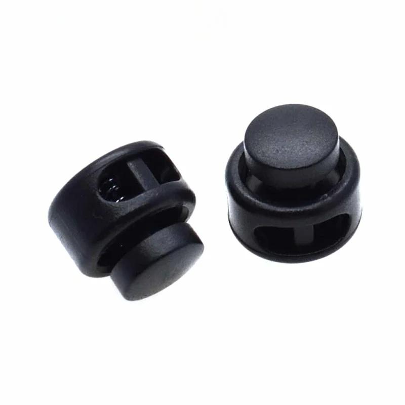 10 Pcs/Pack Cord Lock Toggle Clip Stopper Plastic Black For Bags/Garments Size:15mm*14mm