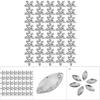 200pcs Shiny Flatback Acrylic Resin Crystal Rectangle Shape Crystal AB Sew On Rhinestones With Hole Sew On Gems