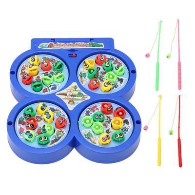 Magnetic Electric Fishing Game Toys Retro Classic Rotating Fishing Game Board Develop Sensitivity for Kids with Music