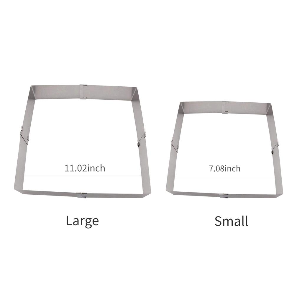 Cake Stainless Steel Adjustable Cake Ring Square Shaped Mousse Cake Cutter Baking Pastry Baking Tool for Birthday Cake Party Dessert Restaurant Kitch