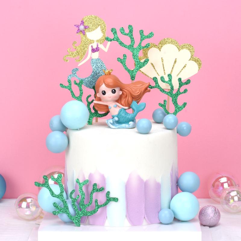 Mermaid Fishtail Flag Cake Topper Birthday Party Supplies Girl Favor Kawaii Gift Mermaid Fishtail Flag Cake Topper Birthday Party Supplies Girl Favor Kawaii Gift