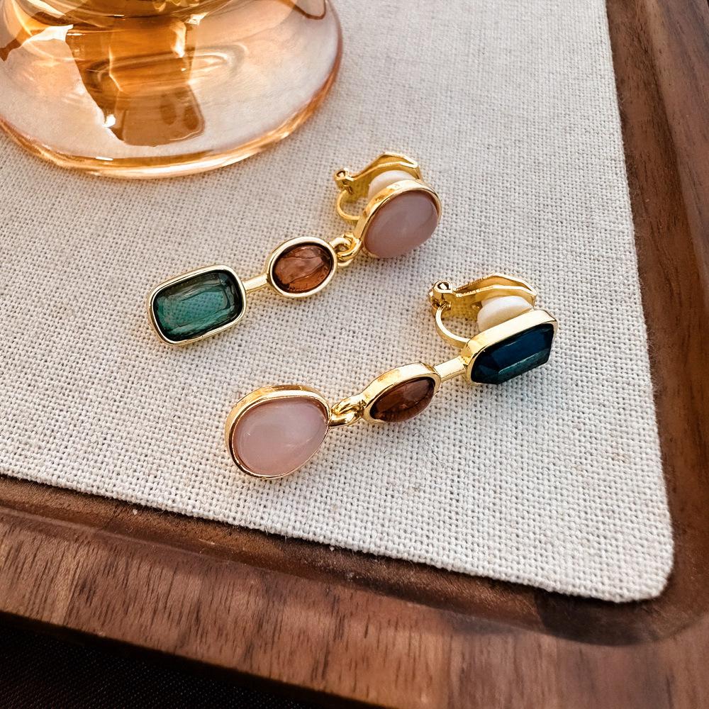 Vintage Französische Ohrclips mit ovalen Perlen für nicht-durchstochene Ohren