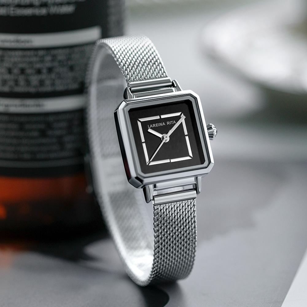 New Watch Women's Simple Temperament Square Small Dial Belt Women's Niche Watch Fashion Mesh Chain Watch