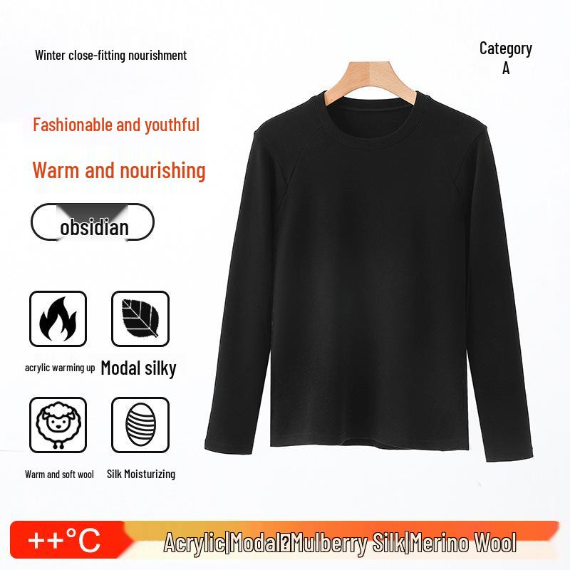 Men's Wool Air Layer Sporty Raglan T-Shirt - Warm Korean Style Cold-Proof Base Layer