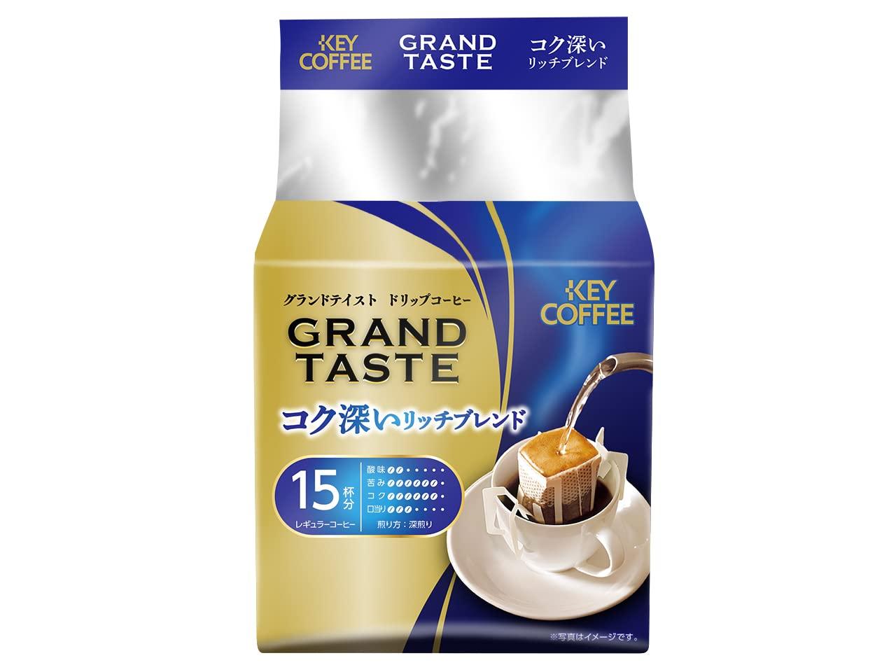 

Key Coffee Drip Bag Grand Taste Rich Rich Blend 15P x 4 Bags