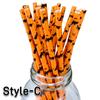 500pcs Halloween Party Favors Paper Straws Black and Orange Party Biodegradable Drinking Stripe Straws for Halloween