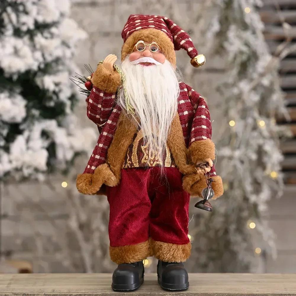 1 Pcs Santa Claus Doll Festival Decoration Standing Pose Doll Creative Chaifu Backpack Doll Desktop Decoration Window Decoration