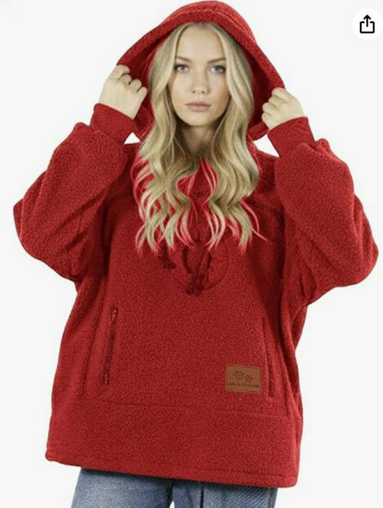 2025 Unisex Trendy Coral Fleece Hooded Sweatshirt - European & American Style, Warm & Casual