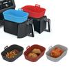Rectangular/Round Air Fryer Pad NonStick Silicone Mat Reusable Air Fryer Accessories Silicone Material for Air Fryer