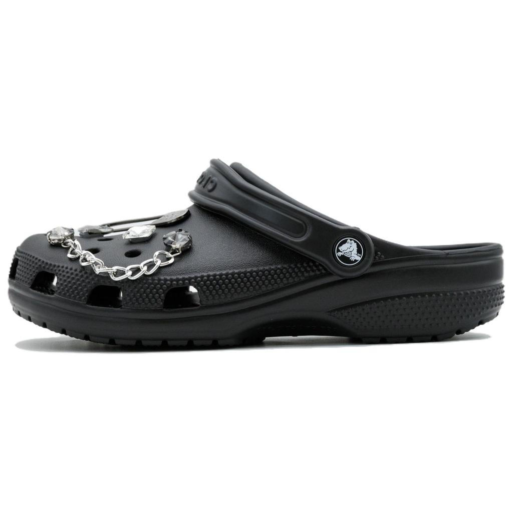 Crocs Classic Clog Pin Drill Fun EVA Comfortable Refreshing Versatile Unisex Black Hole Shoes