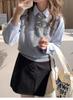 Korean Sweet Round Neck Knit Wool Vest with Horn Buttons for Women - 2026 Autumn/Winter Collection