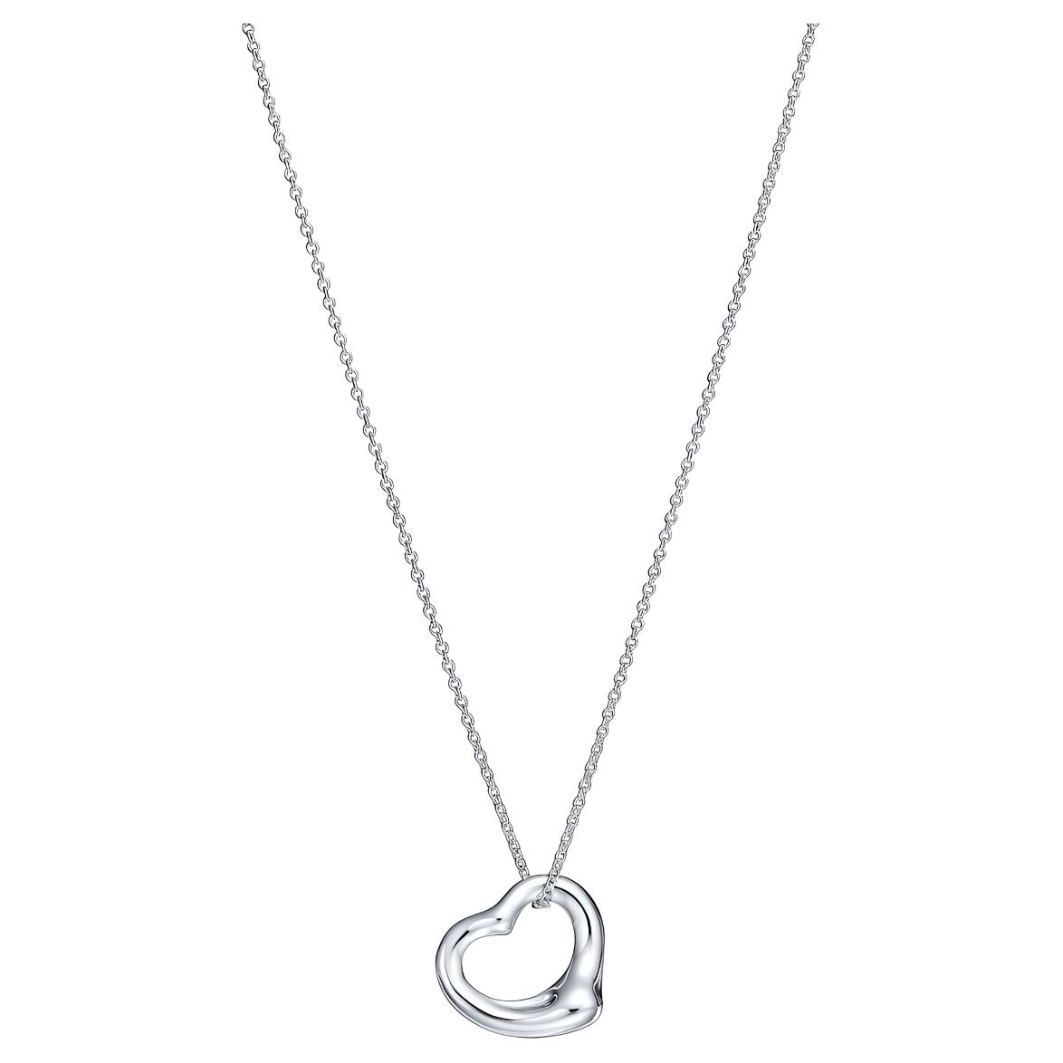 

Tiffany & Co. Elsa Peretti® Open Heart Pendant Small 925 Silver Necklace Women necklace 10660092 Box+Shopping Bag