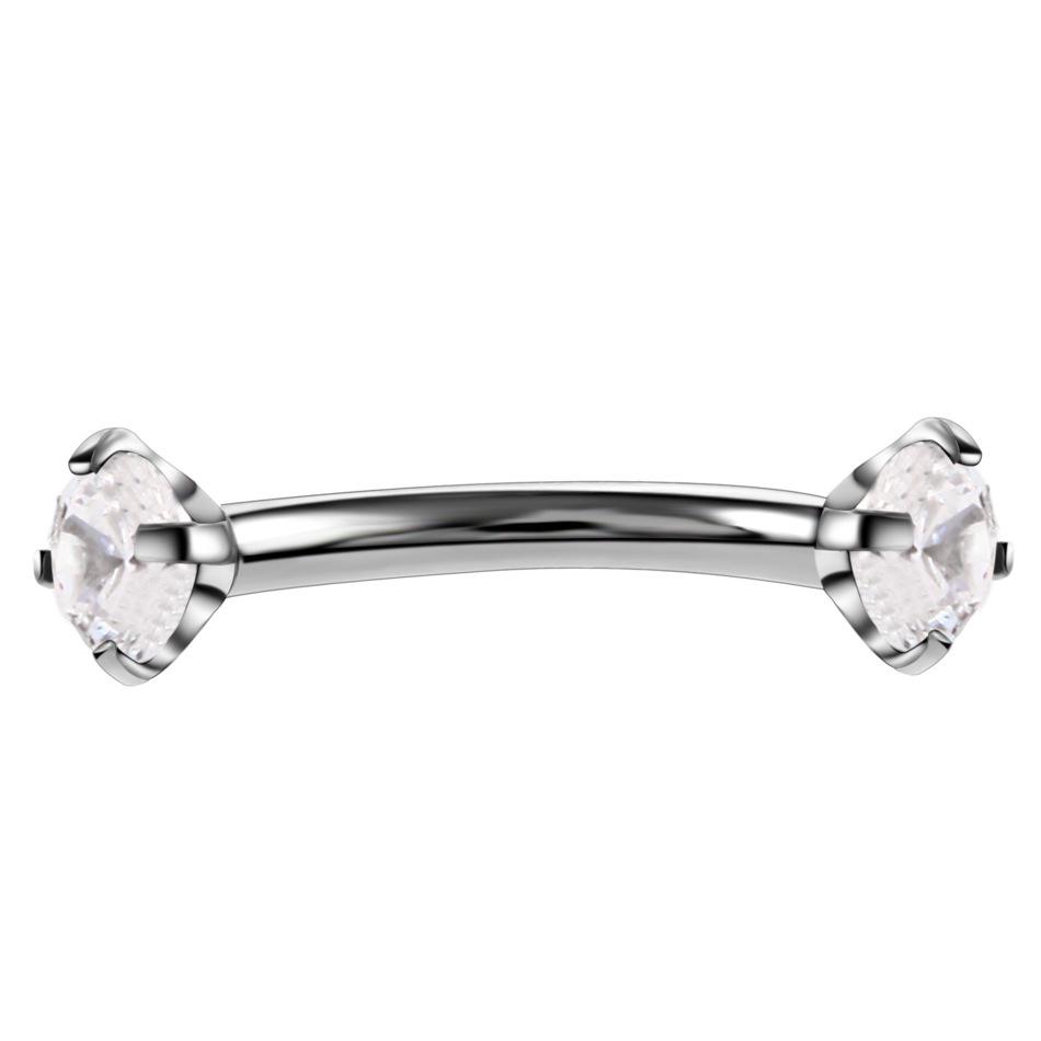 1 Stück Stahl Kristall Edelstein Augenbrauenring Tragus Helix Rook Ohrring Piercings Gebogener Bananenpiercing Lippen Helix Ringe Schmuck 16G