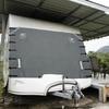 Universal Waterproof Oxford Fabric Front Towing Cover Protector - Durable Dustproof with Reflective Strips for RV/Camper/Caravan