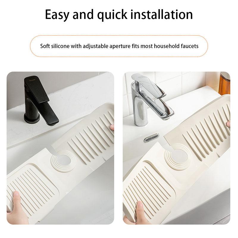 Kran Avloppsdyna Diskbänk Bänkskiva Avledande Tvål Halkfri Kudde Silikon Avloppsdyna Vågig Värmebeständig Hyllmatta