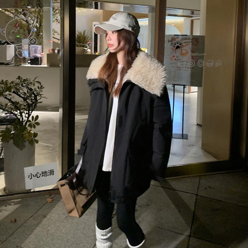 Winter new down cotton-padded clothes women's short thickened cotton-padded clothes fashionable versatile loose lamb wool cotton-padded jacket