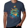 Blueyellow Oriental Dragon TShirt Big Size Short Sleeve Casual Top