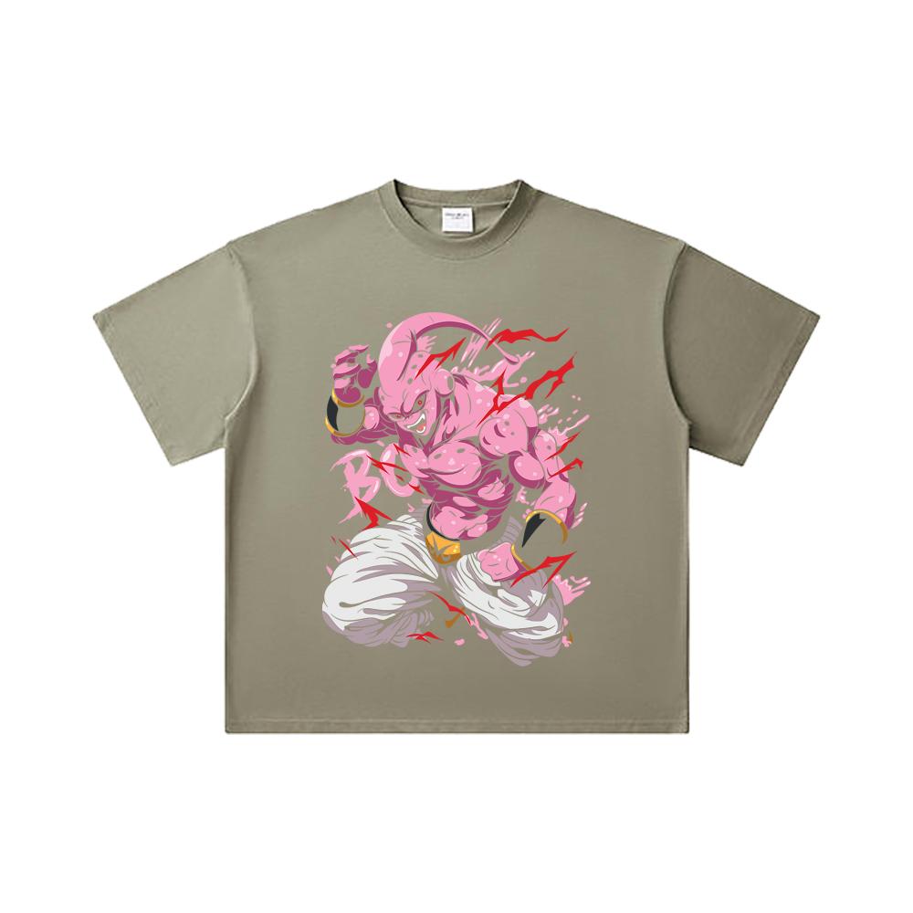 260 GSM Double Yarn 32 Count 100% Cotton Dragon Ball V13 Majin Buu Print Unisex Heavy Cotton T Shirt
