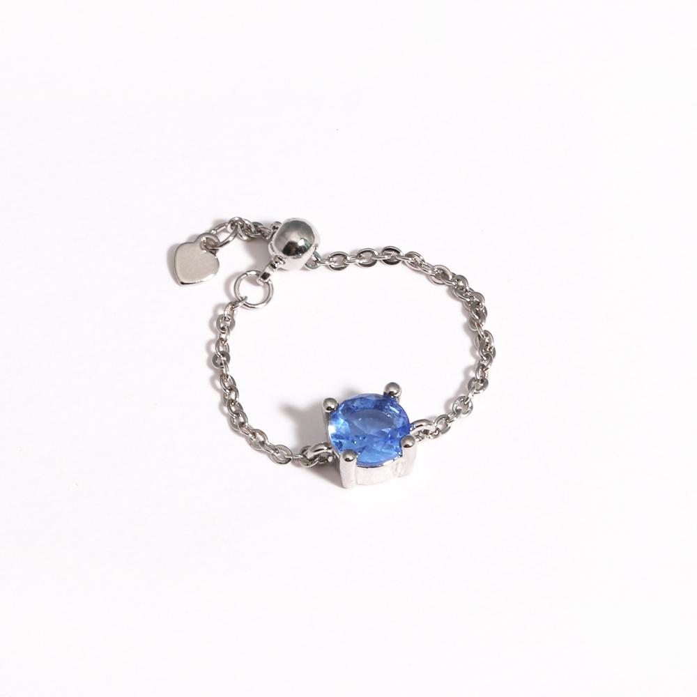 Adjustable Small Round CZ Zircon Rings For Women Gold Silver Color Link Chain Ring Fashion Jewelry for Party Anillos Mujer