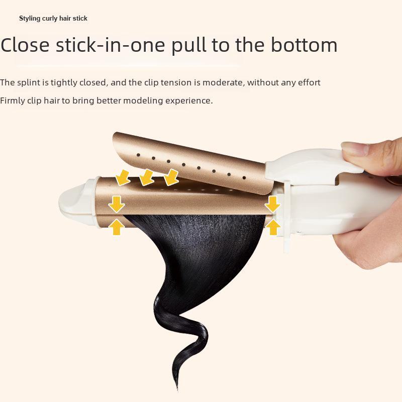 Dual-Purpose Curling Iron for Women: Large Barrel for Curls and Straightening, Protects Hair, Perfect for Lazy Bangs Styling.